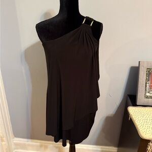 Laundry By Shelli Segal Black One-Shoulder Dress